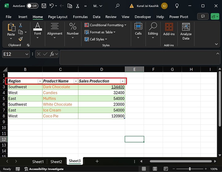 Change The Font Style in Excel