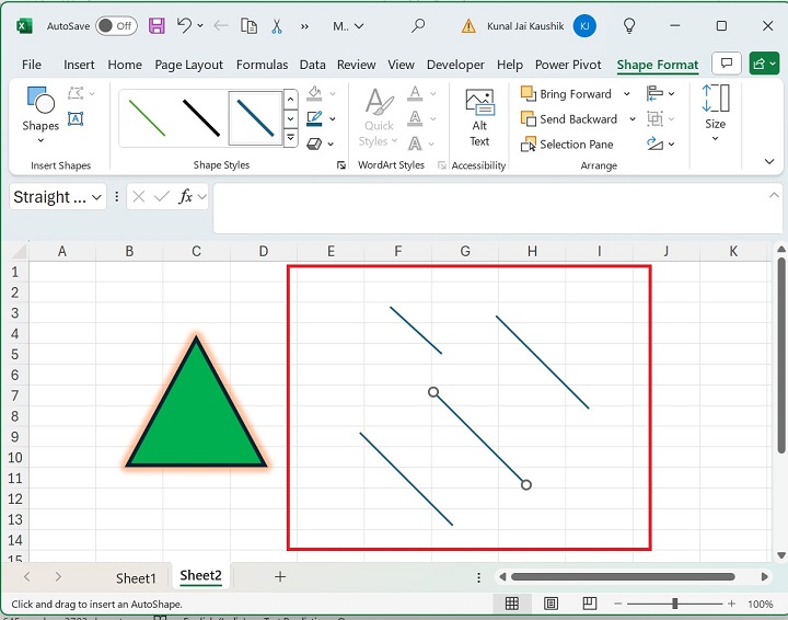 Click on Any Portion in The Excel Worksheet