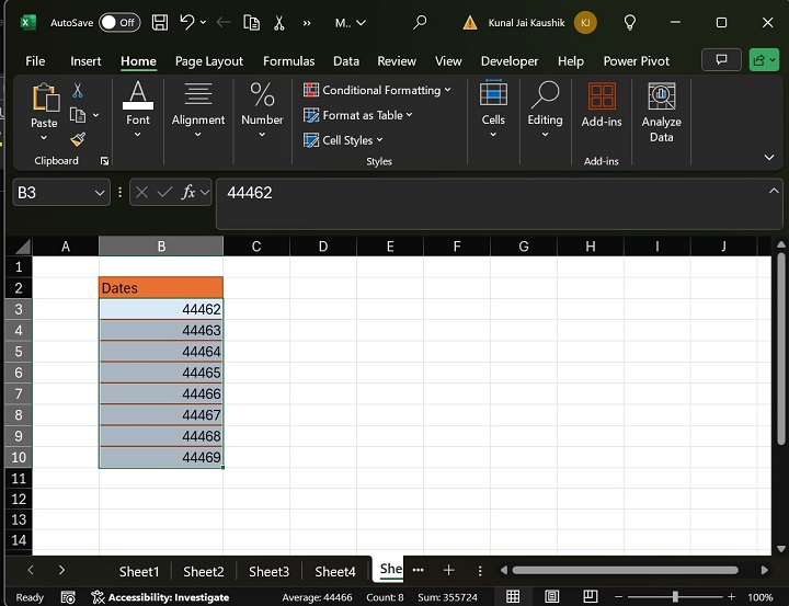 Date Formatting in Microsoft Excel