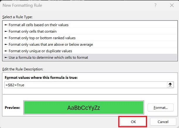 Excel Checkbox Conditional Formatting