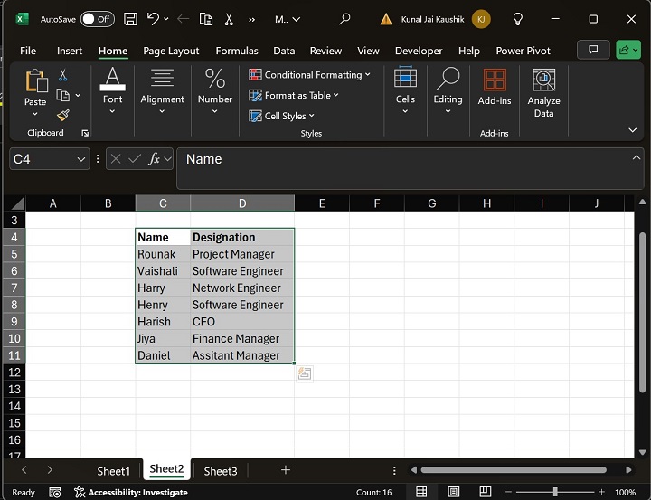 How to apply all borders format in Excel