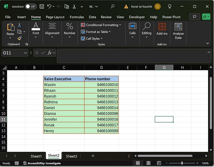 How to Apply Phone Number Formatting in Excel