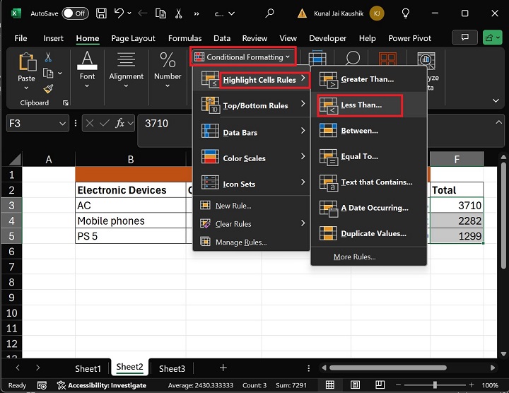 How to use Conditional Formatting in Excel