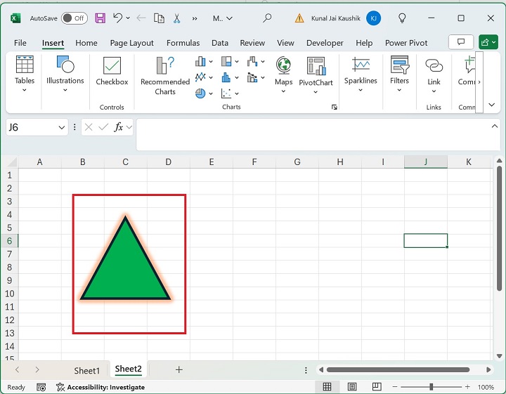 Rectangle Shape Edited and Transformed into Isosceles Triangle