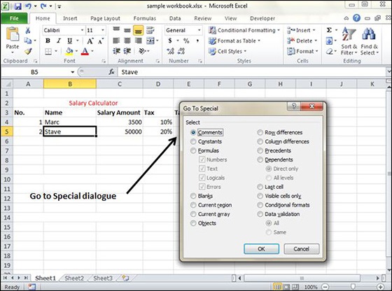 Selecting Current region