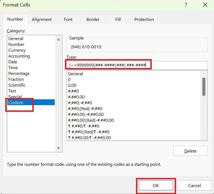 Transformed General Numbers in Phone Number 1