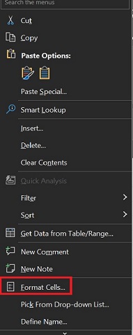 What are the ways to Format cells in Microsoft Excel