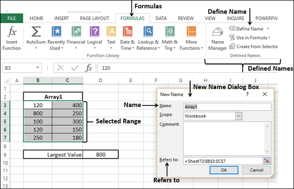 Creating Range Name Using New Name