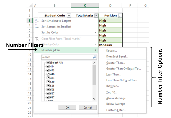 Number Filters