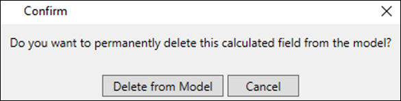 Deleting an Implicit Calculated Field Confirmation