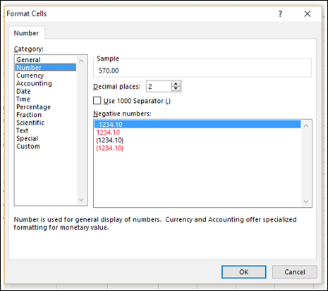 Format cells