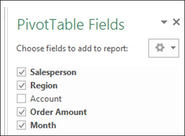 PivotTable Fields