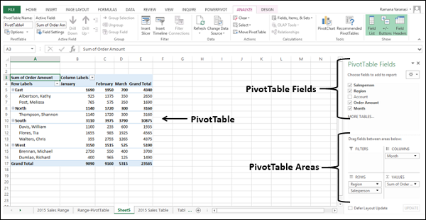 Select PivotTable