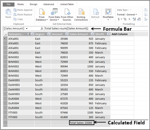 Formula Bar