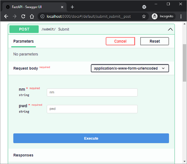 FastAPI Accessing Form Data