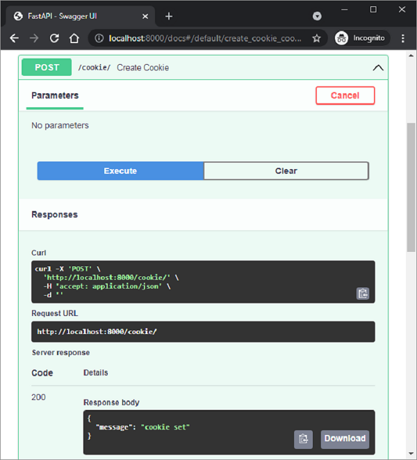 FastAPI Cookie Parameters