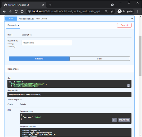 FastAPI Cookie Parameters