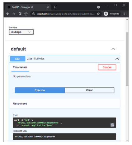 FastAPI Mounting a Sub-App