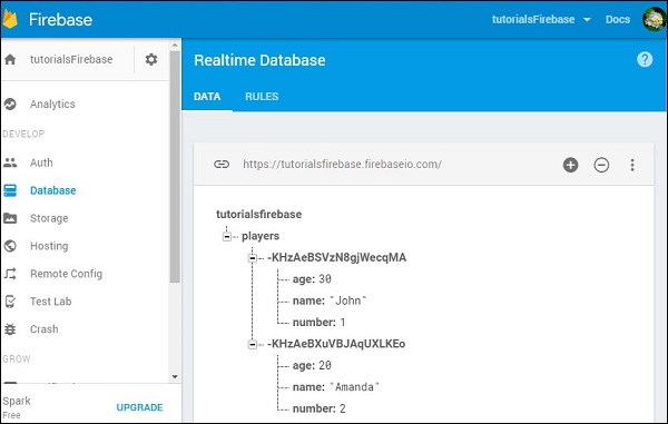 Firebase Read Data DB