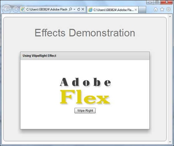 Flex WipeRight Effect