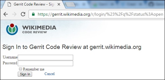 Sign-in Gerrit