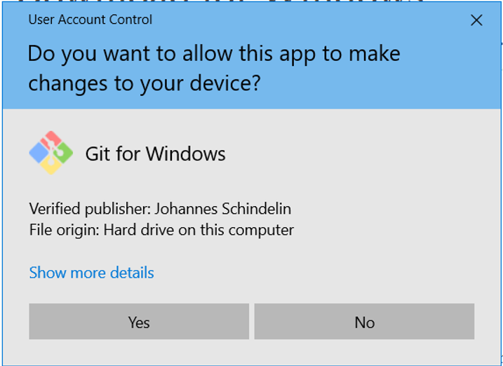 Git installation on Windows