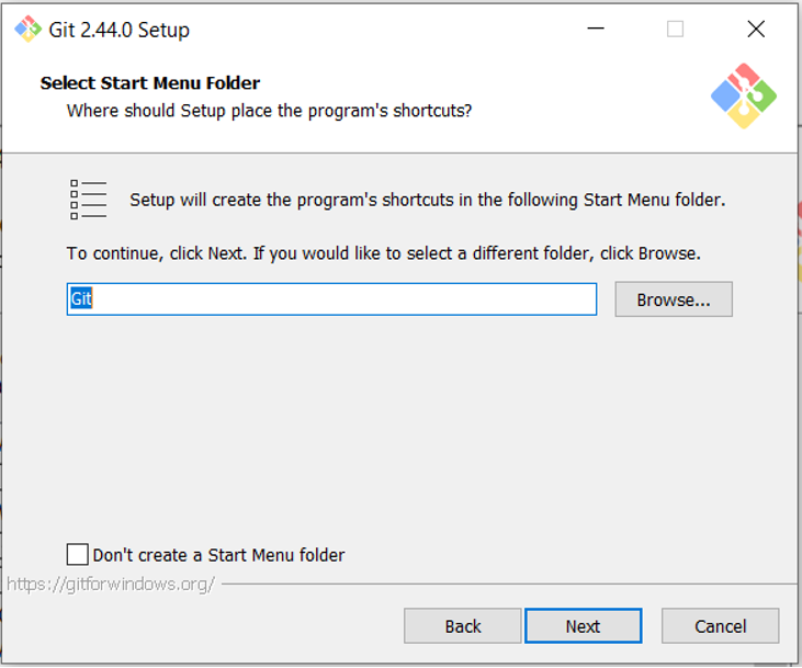 Git installation on Windows