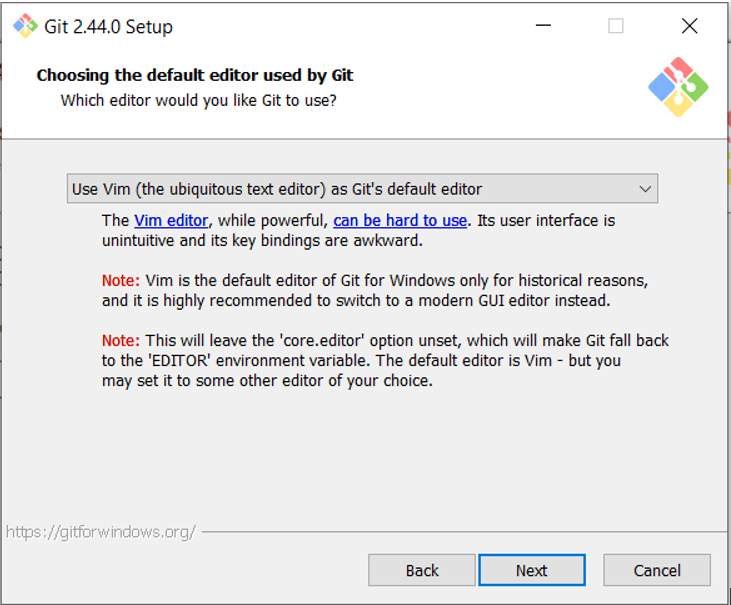 Git installation on Windows