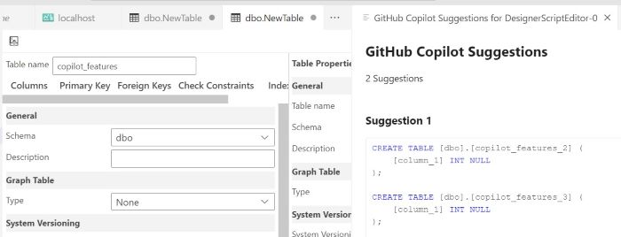 GitHub Copilot SQL Suggestion