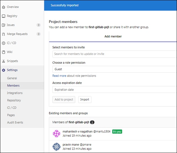 GitLab Adding User