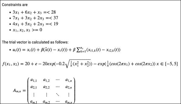 Mathematical Equations