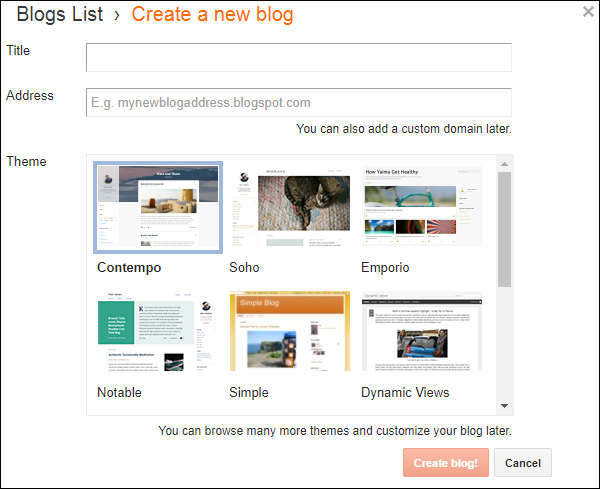 Create Blog