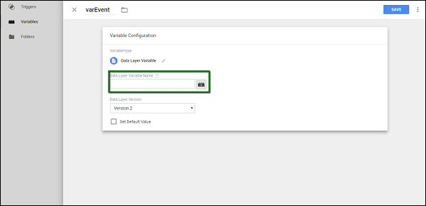 Data Layer Variable