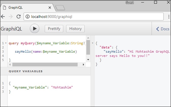 Query Variable GraphiQL