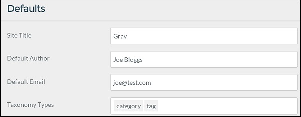 grav configuration site