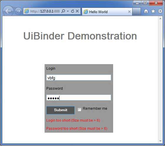 GWT UiBinder Demo