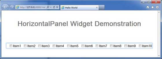 GWT HorizontalPanel Widget