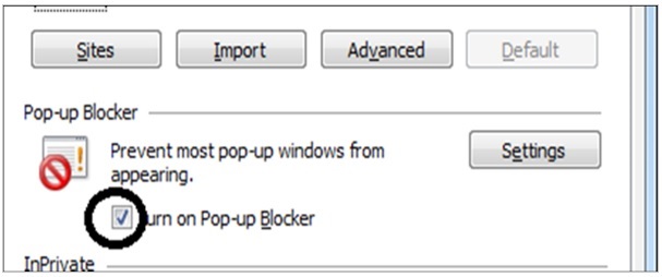 Internet Explorer Pop Ups