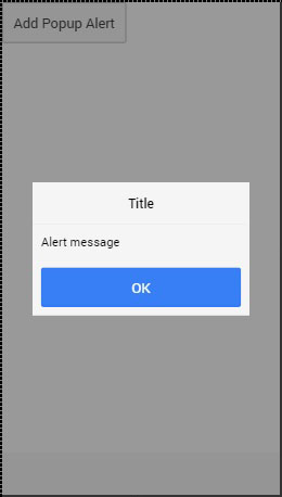 Ionic Popup Alert