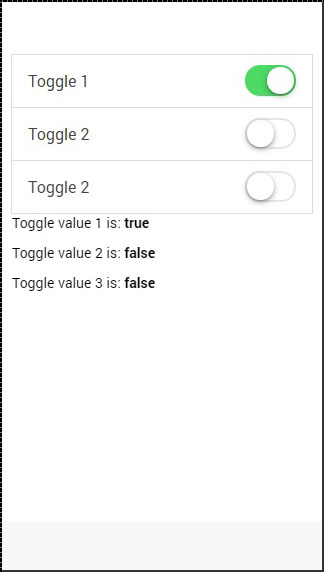 Ionic Toggle Mixed