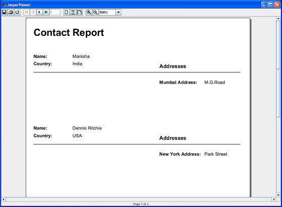 Jasper SubReport Example