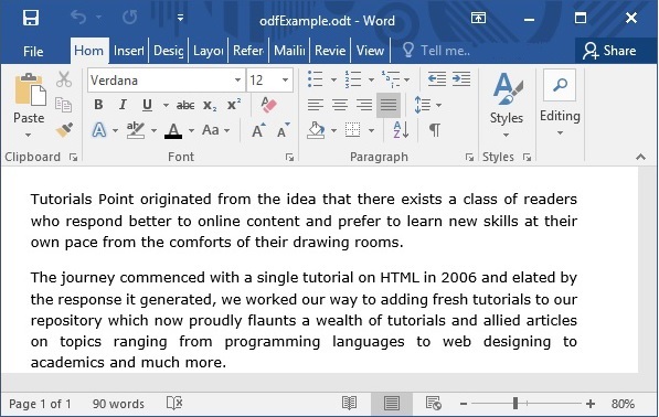 ODF Example