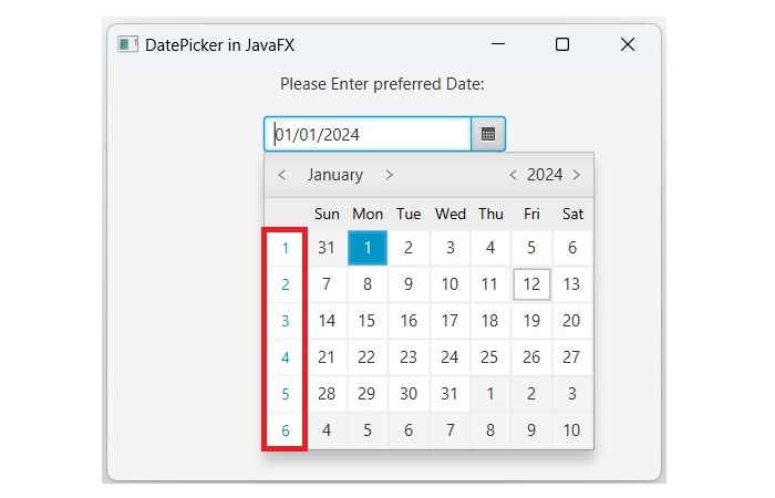 DatePicker Output2