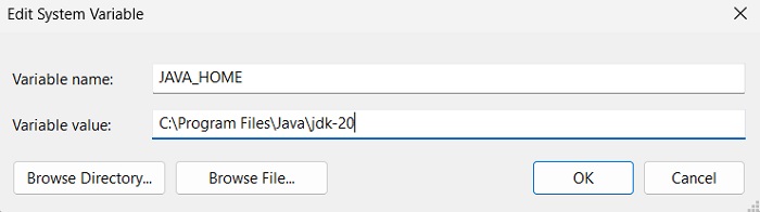 JAVA_HOME System Variable