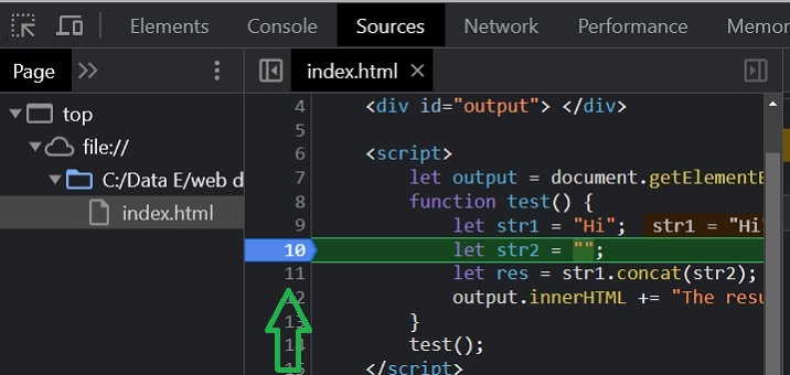 Debugging break point