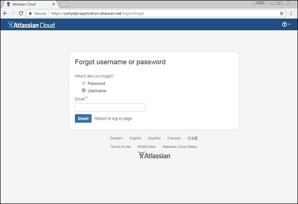 Forgot Username Password