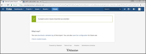 Issues are created using CSV file