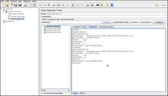 JMS Publish Sub Test Output2