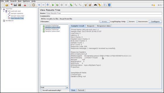 JMS Publish Sub Test Output3