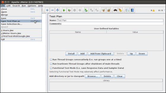 Save Test Plan